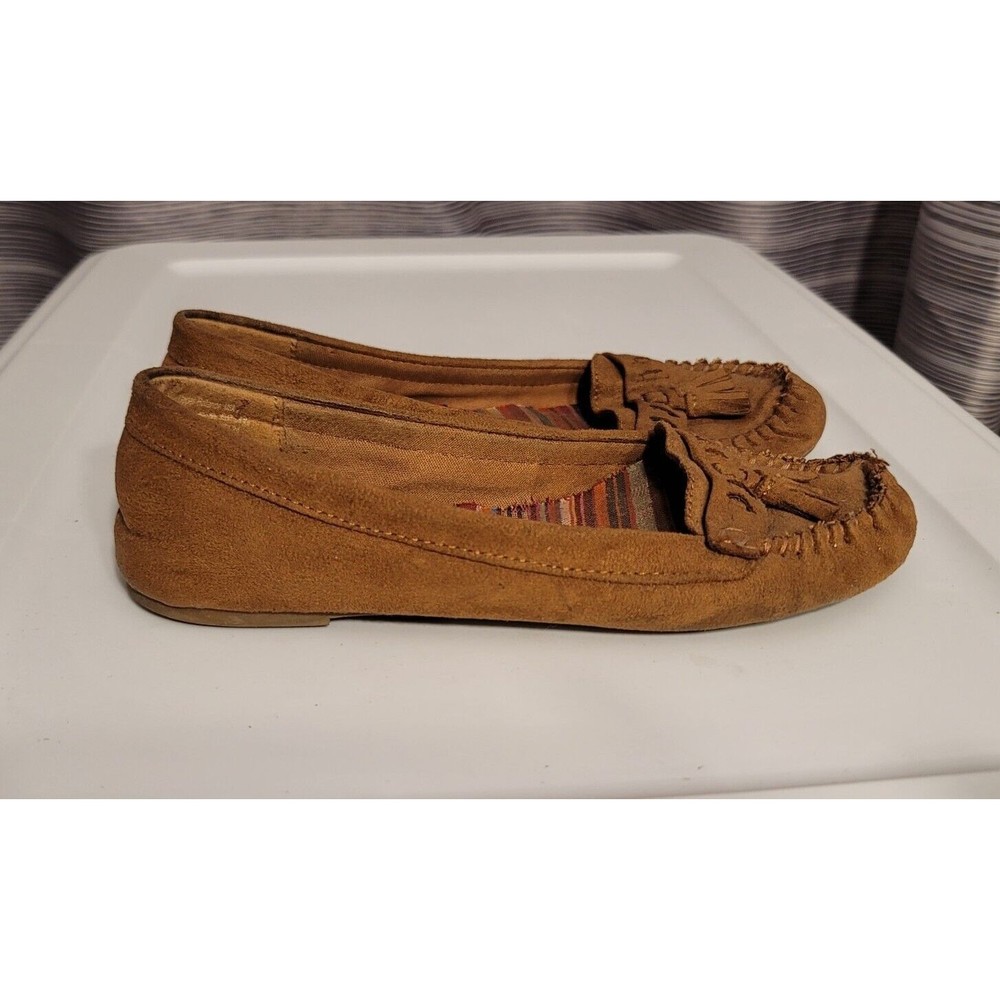 American Eagle Boat Moccasin Flats Womens Size 7 Brown Slip On Comfort Shoes
